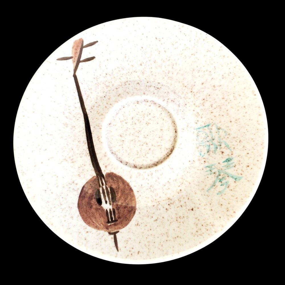 Vintage Red Wing China Lute Song Saucer MCM 1950s Mid Century Hand Painted